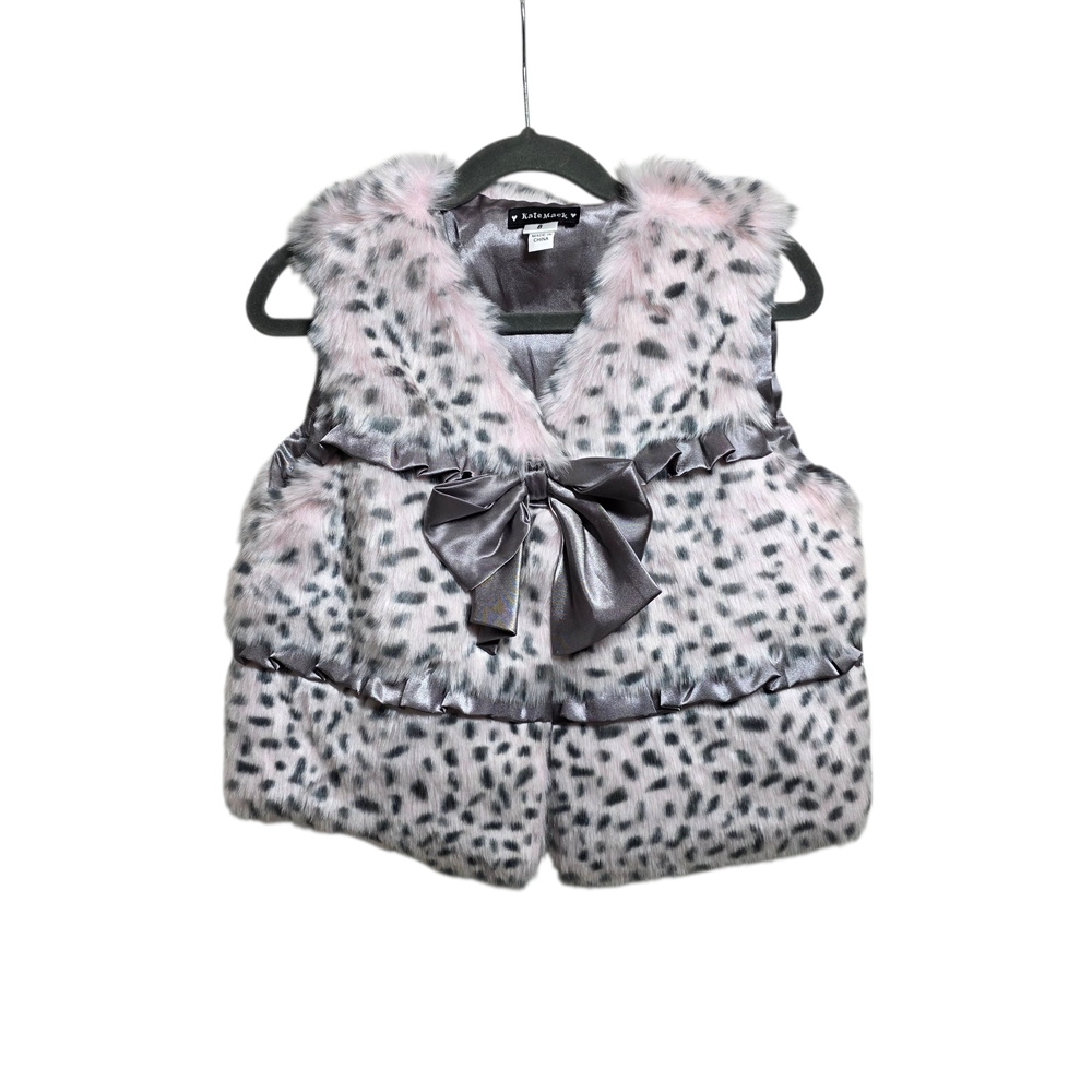 Kate Mack Tiger Print Vest for Girls, Faux Leather.